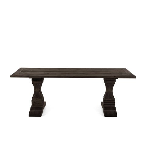 Barbaros Yemek Masası Siyah - Düz Kenarlı - 210x100x75