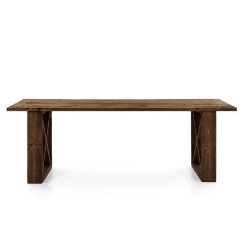 Harran Yemek Masası Koyu Ceviz - Düz Kenarlı - 210x100x75